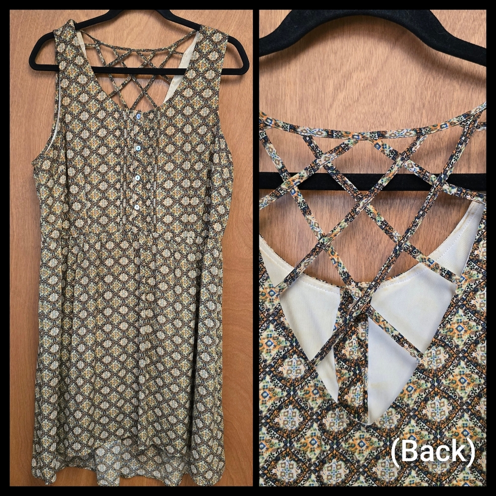 Daniel Rain Sleeveless Dress with Crisscross Back